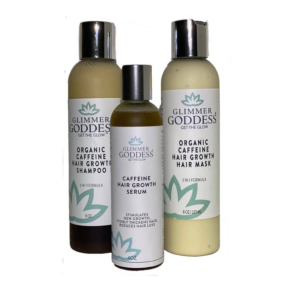 Organic Caffeine Hair Strengthening Trio – Complete Hair Care Set