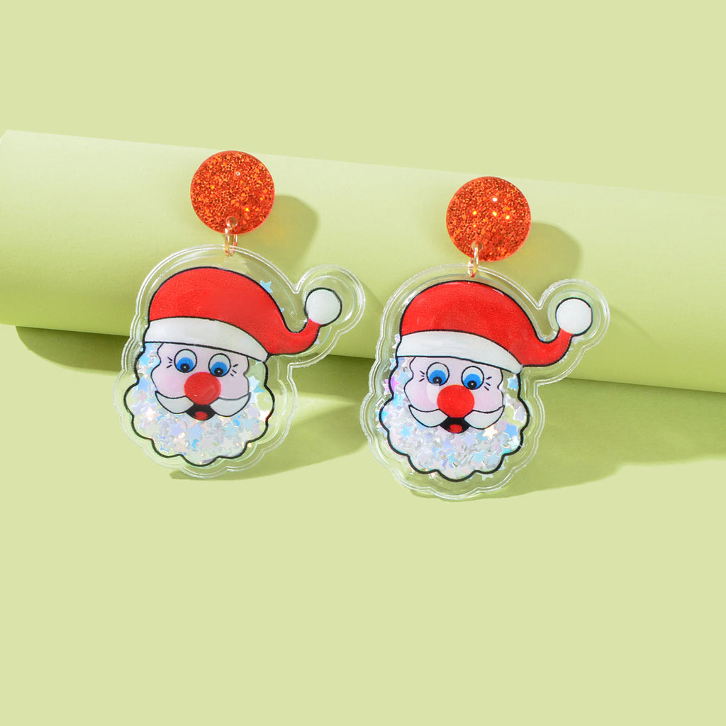 Christmas Santa Claus Earrings Drop Dangle Stud Party Jewellery