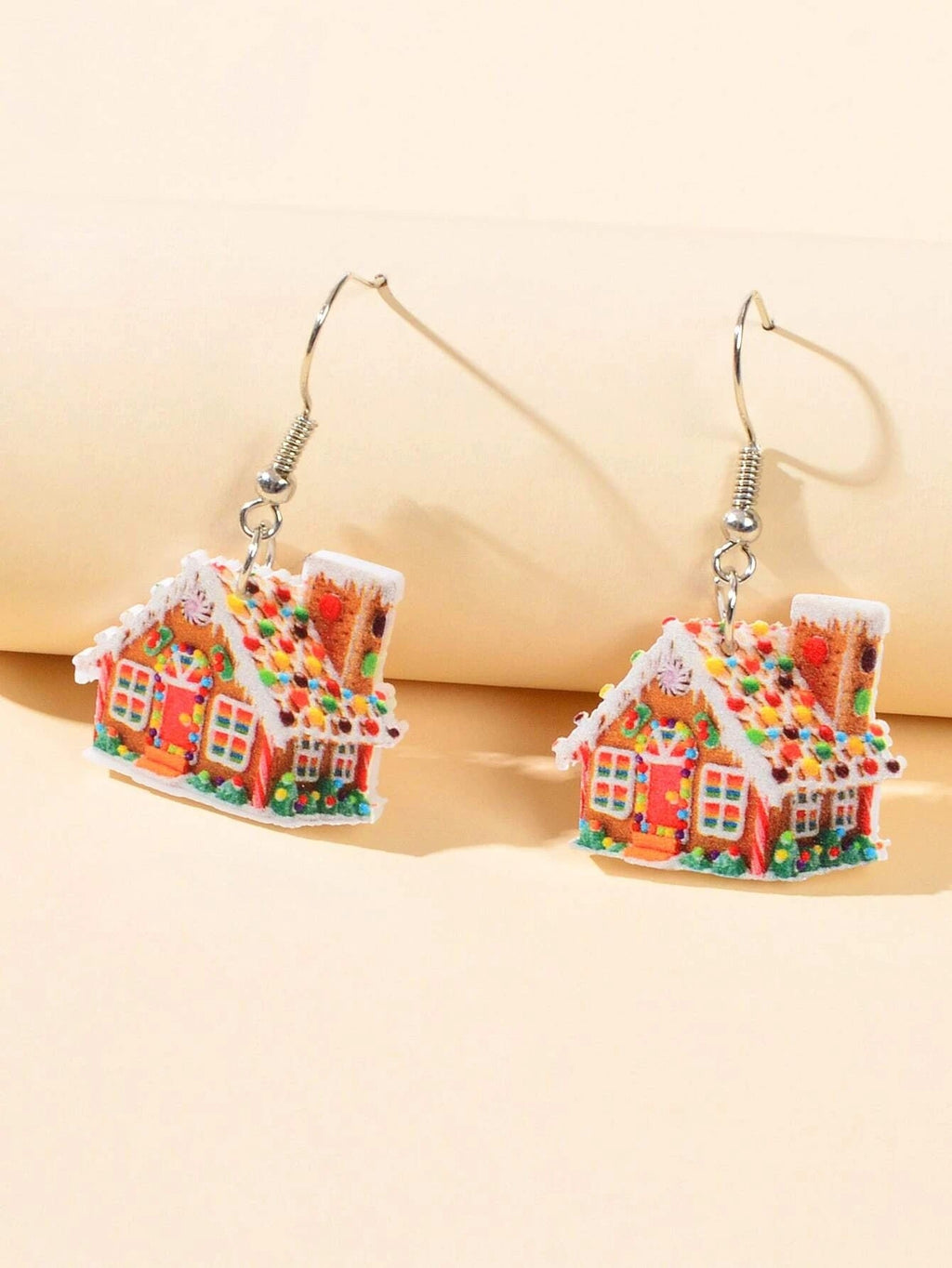 Colorful Christmas Jewellery Snow House Drop Dangle Earrings Party