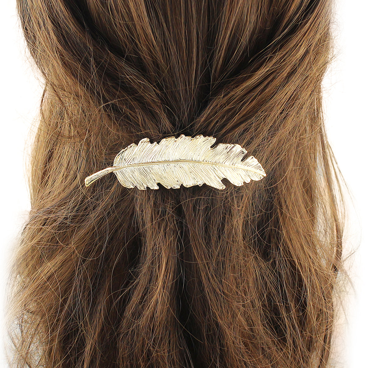 Gold & Silver Feather Metal Hair Clips - Elegant Hairgrips for Women
