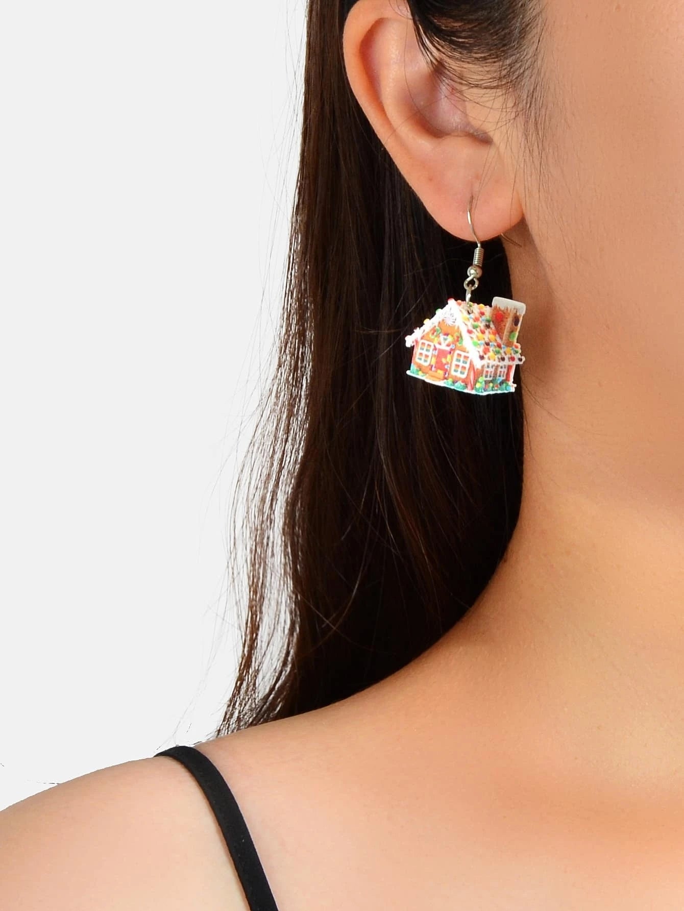 Colorful Christmas Jewellery Snow House Drop Dangle Earrings Party