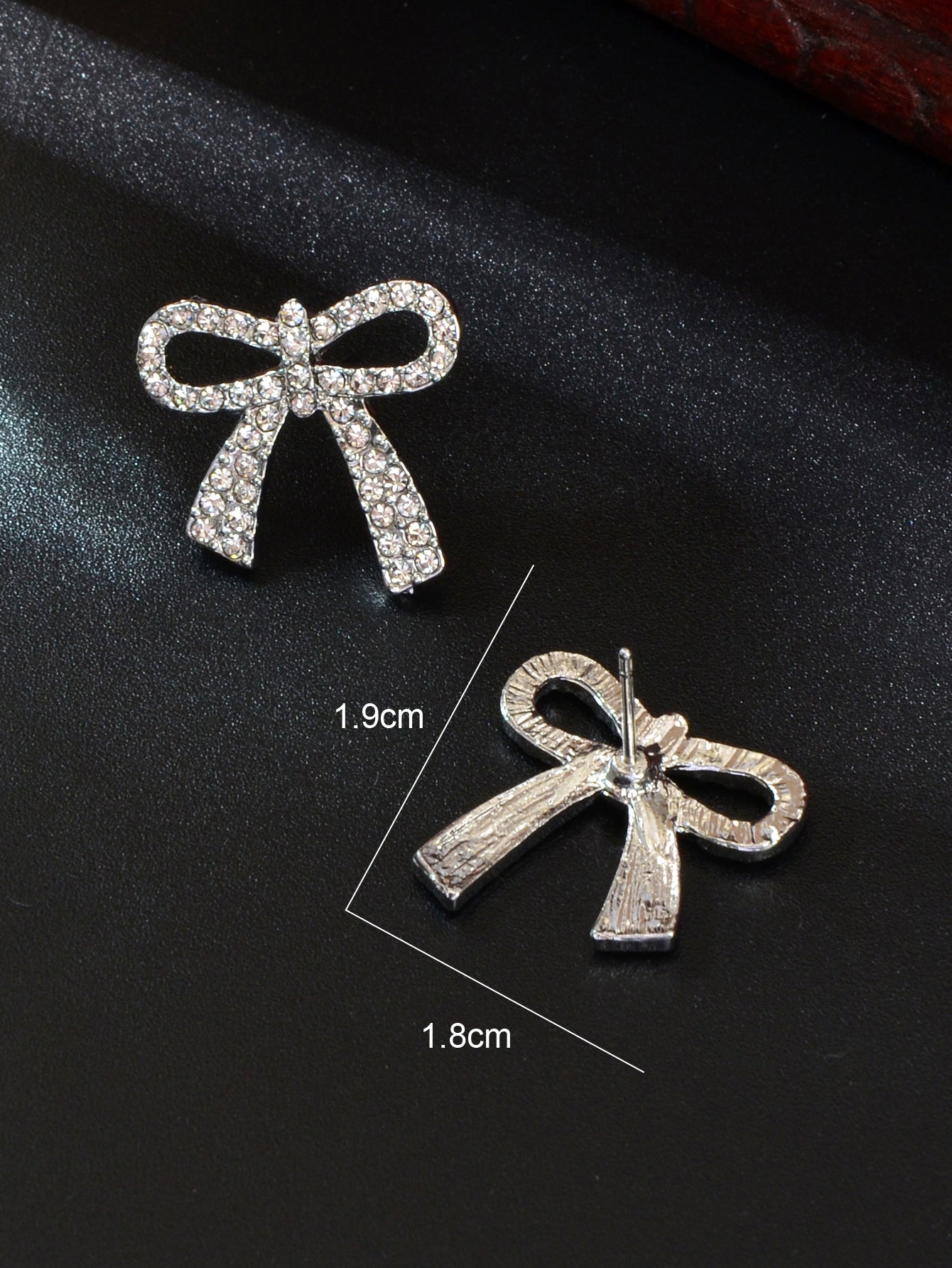 Party Jewelry Sparkly Rhinestone Gold Plated Bow-knot Stud Earrings