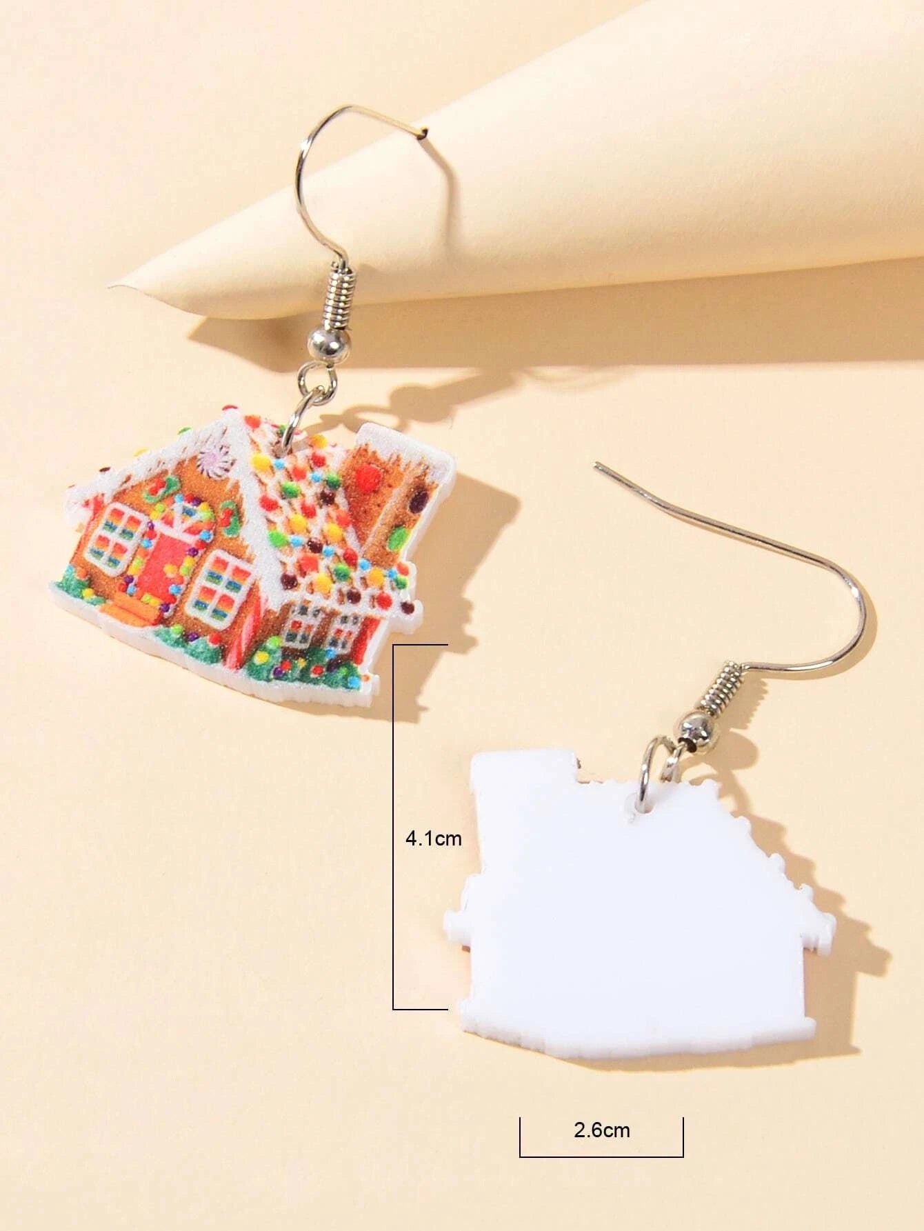 Colorful Christmas Jewellery Snow House Drop Dangle Earrings Party