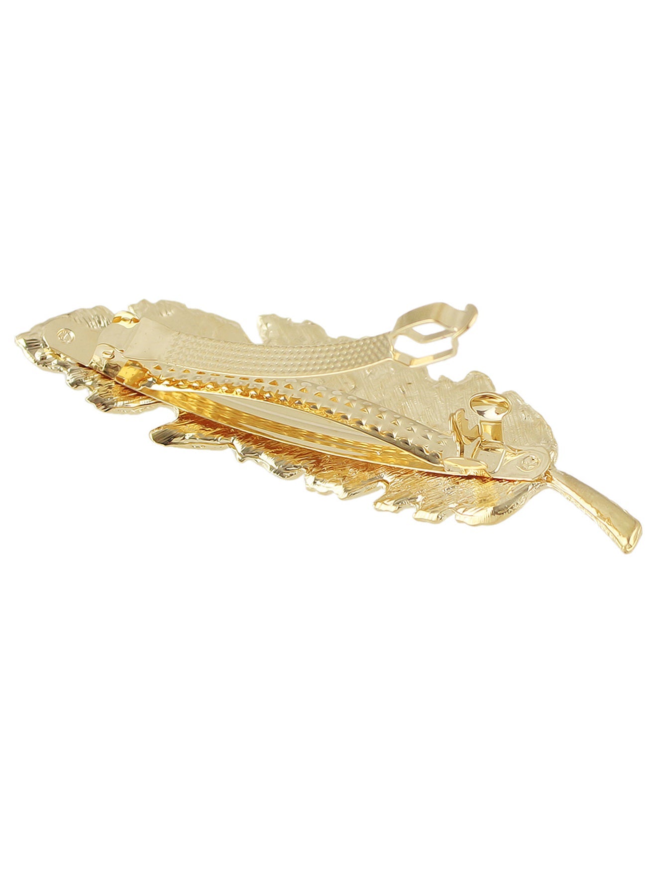 Gold & Silver Feather Metal Hair Clips - Elegant Hairgrips for Women