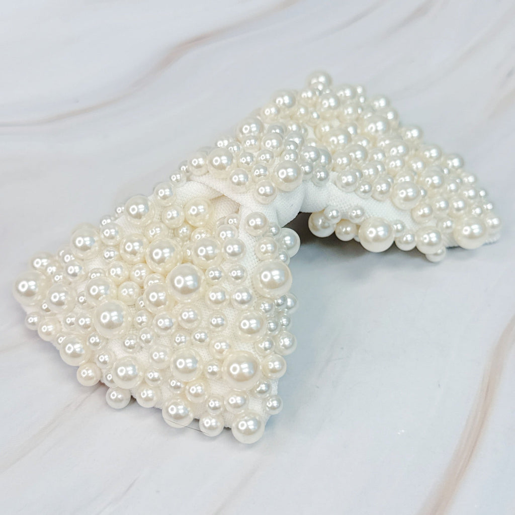 Adorned Pearl Bow Hair Clip