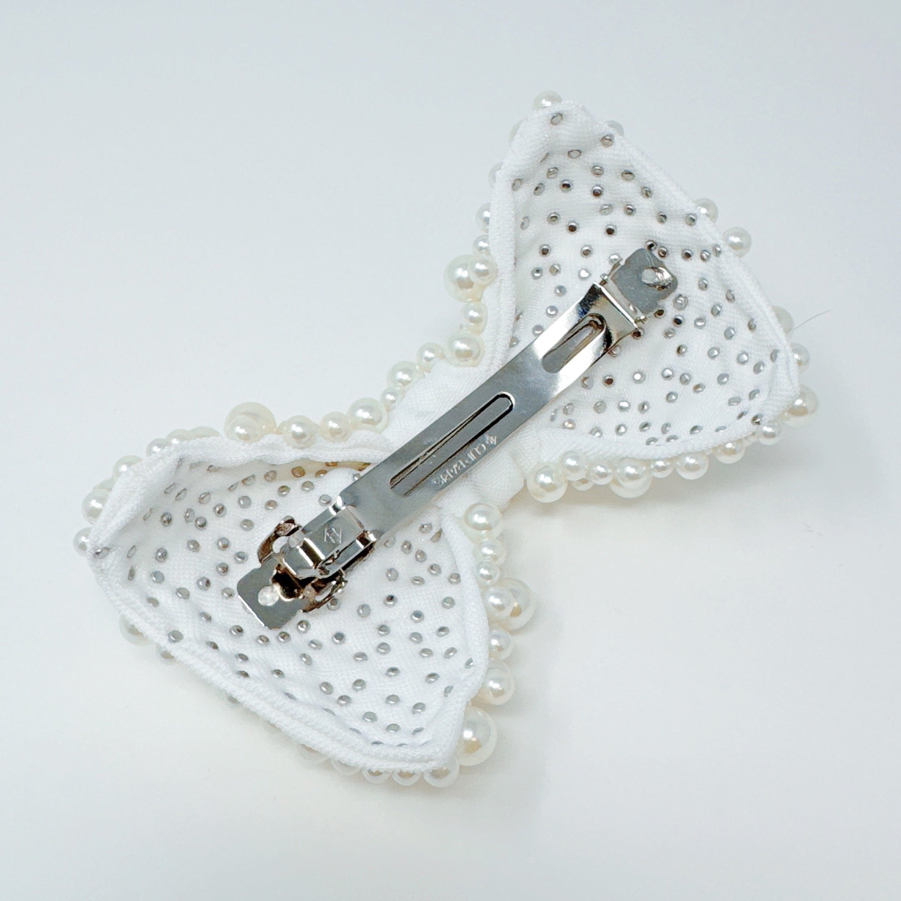 Adorned Pearl Bow Hair Clip