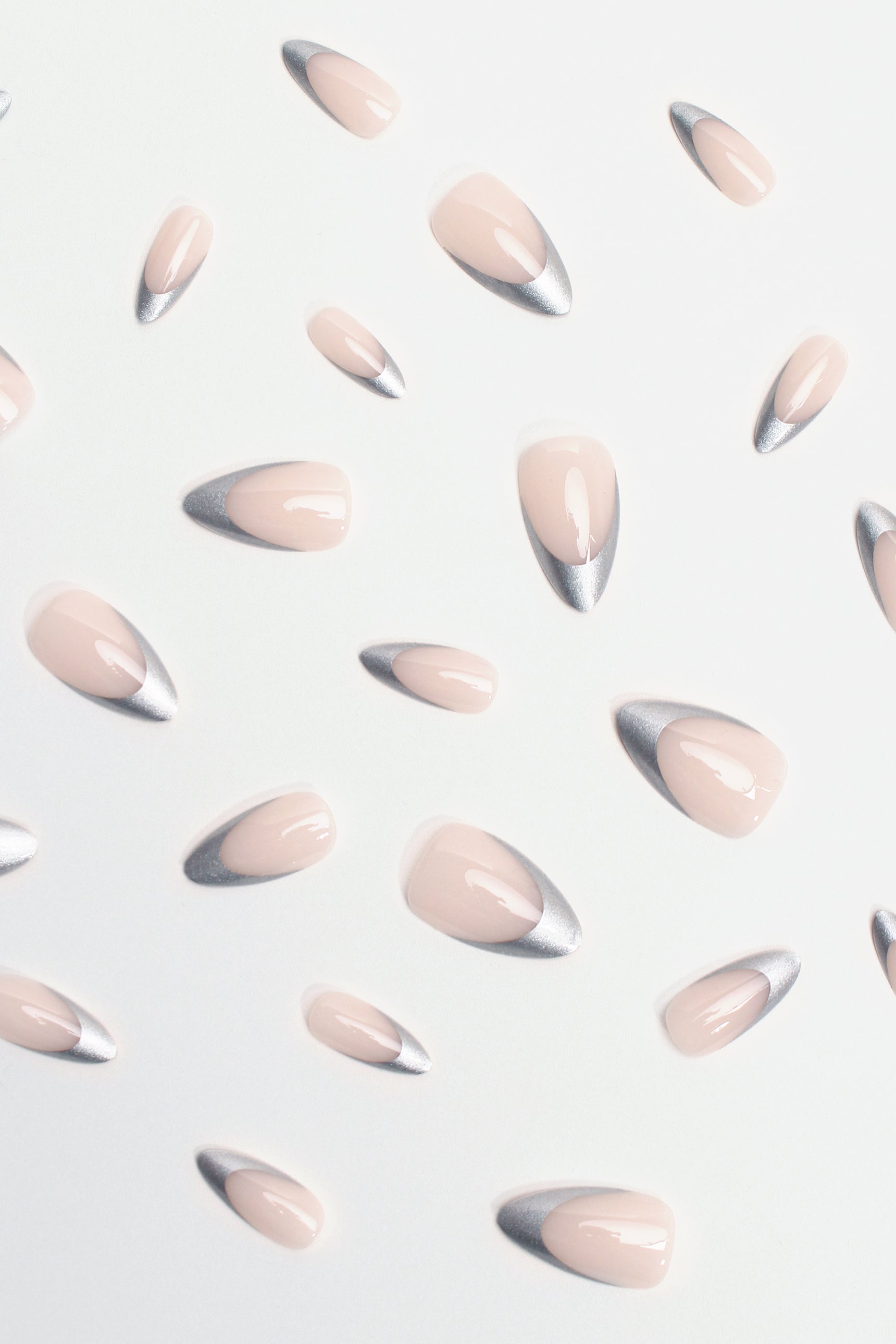 Tipped in Reflection | Bonmuz Press-On Nails - Soft & Durable