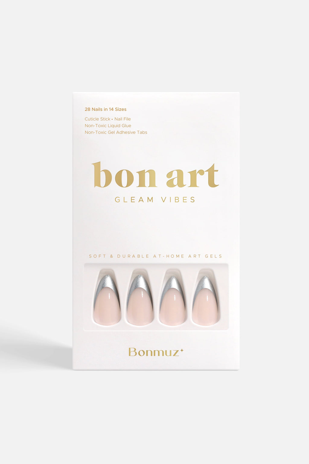 Tipped in Reflection | Bonmuz Press-On Nails - Soft & Durable