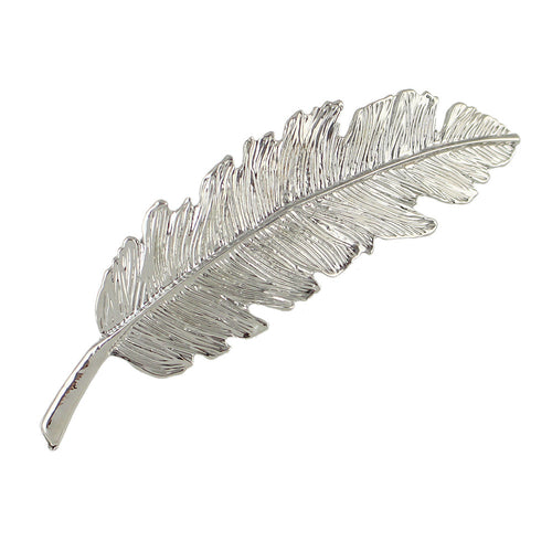 Gold & Silver Feather Metal Hair Clips - Elegant Hairgrips for Women