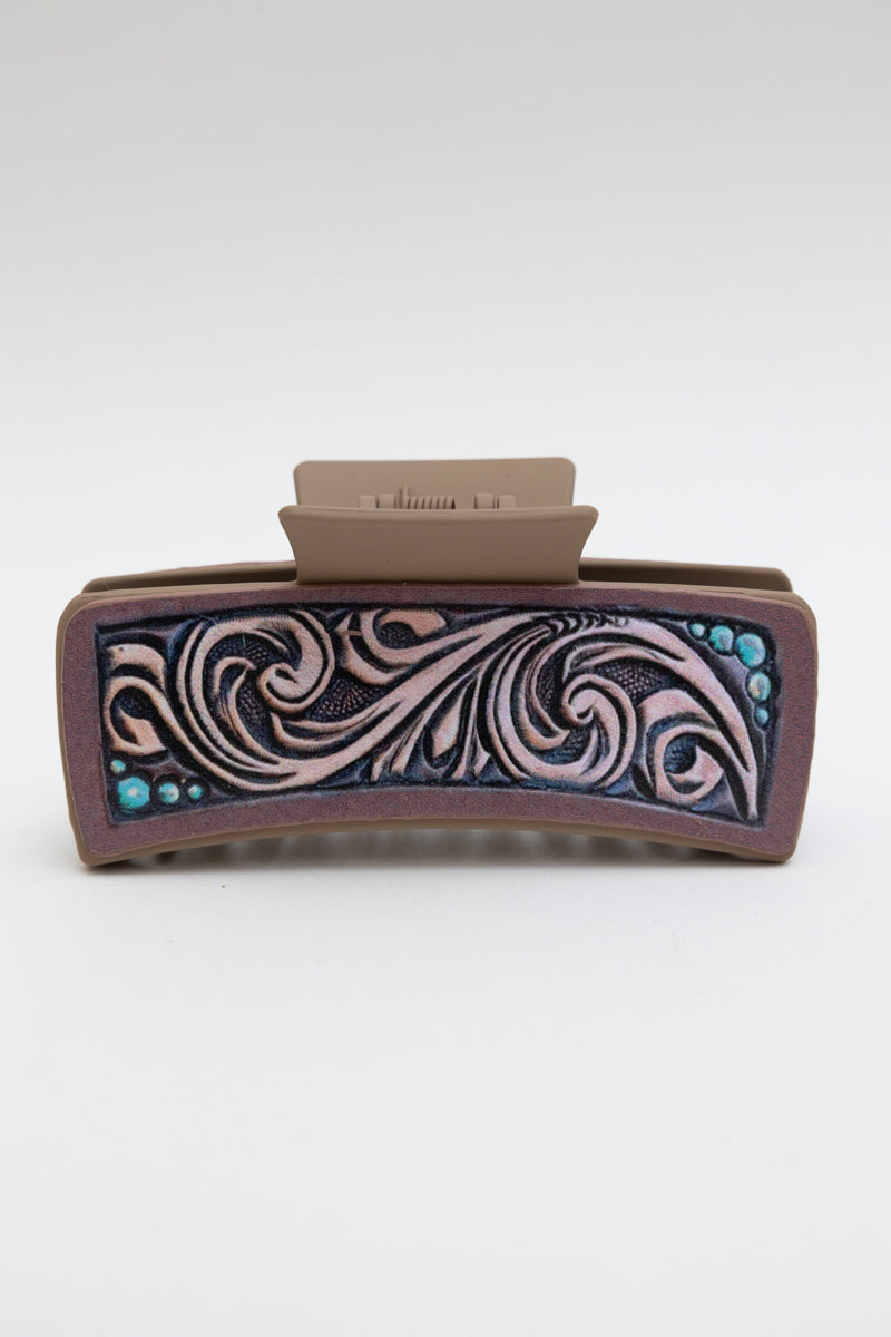 Bloom Ridge Hair Claw - Floral Clam Clip for Secure Styling