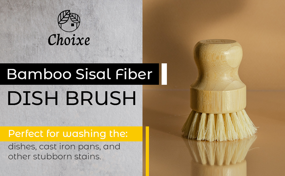 Bamboo Sisal Fiber Dish Brush – Eco-Friendly Kitchen Scrubber