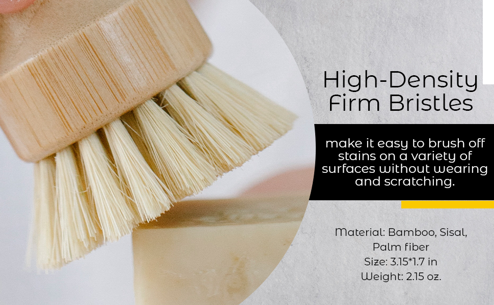 Bamboo Sisal Fiber Dish Brush – Eco-Friendly Kitchen Scrubber