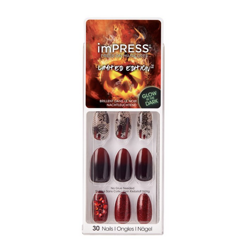 KISS ImPress Glow In The Dark Press-On Nails Halloween Limited Edition