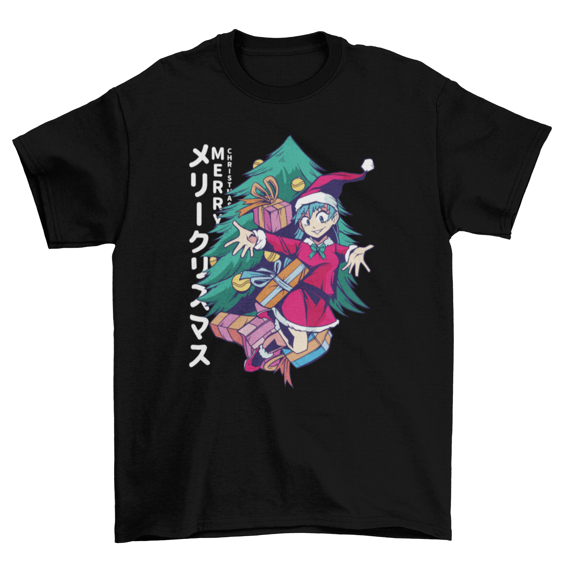 Christmas anime girl t-shirt