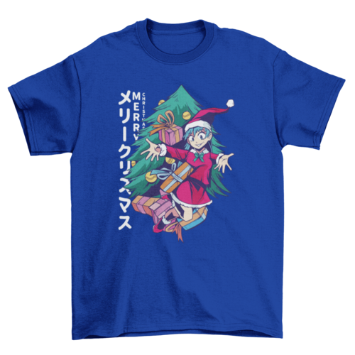 Christmas anime girl t-shirt