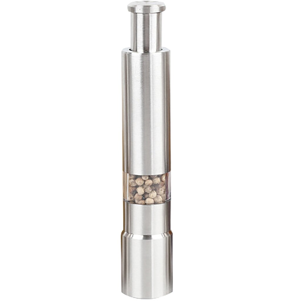 Stainless Steel Salt and Pepper Grinder - One-Handed Press Operation