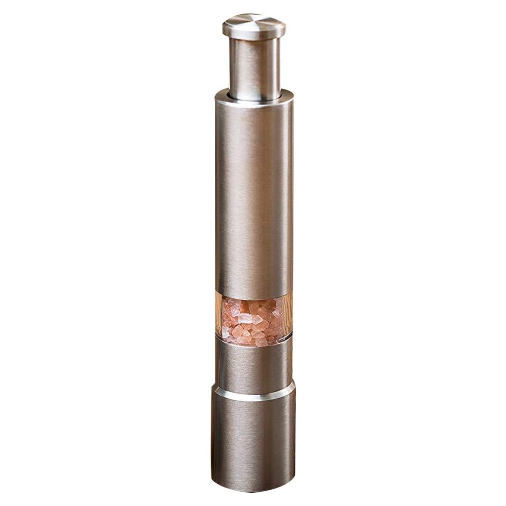 Stainless Steel Salt and Pepper Grinder - One-Handed Press Operation
