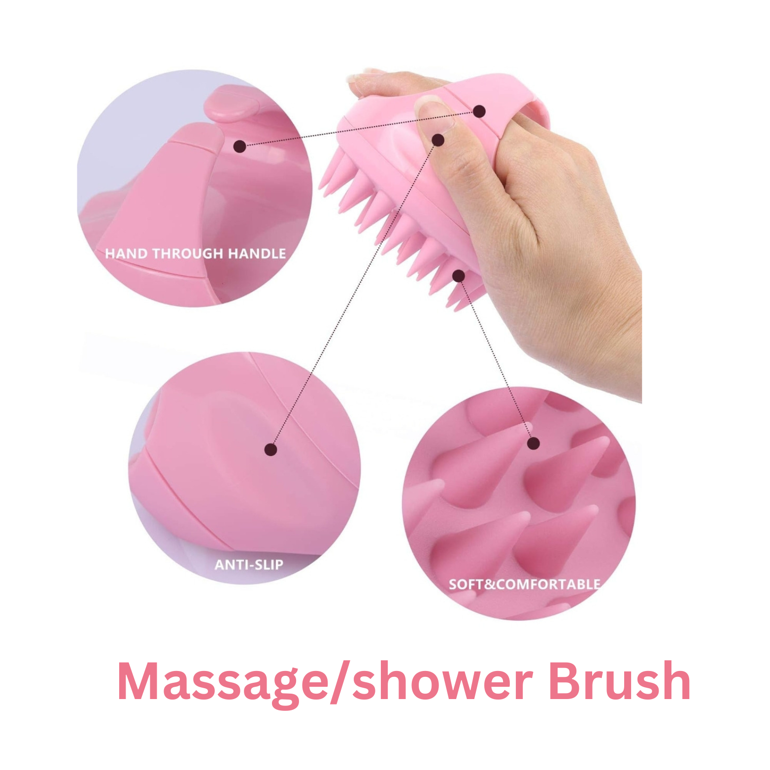 S-Secrets Scalp Massager Shampoo Brush - Soft Silicone Bristles